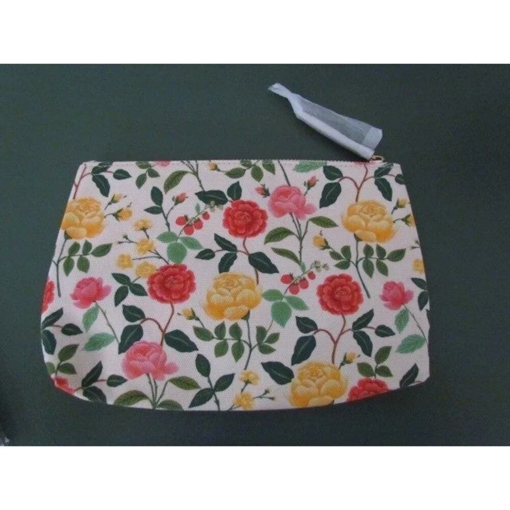 Rifle Paper Notebook & Canvas Fabric Pouch English Rose Motif NEW